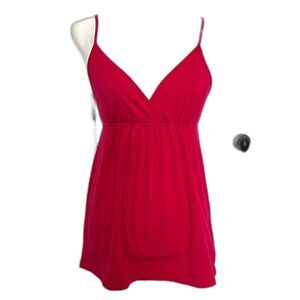 Express V-Neck Tank Tunic Style Hot Pink Empire Waist Top Size S
